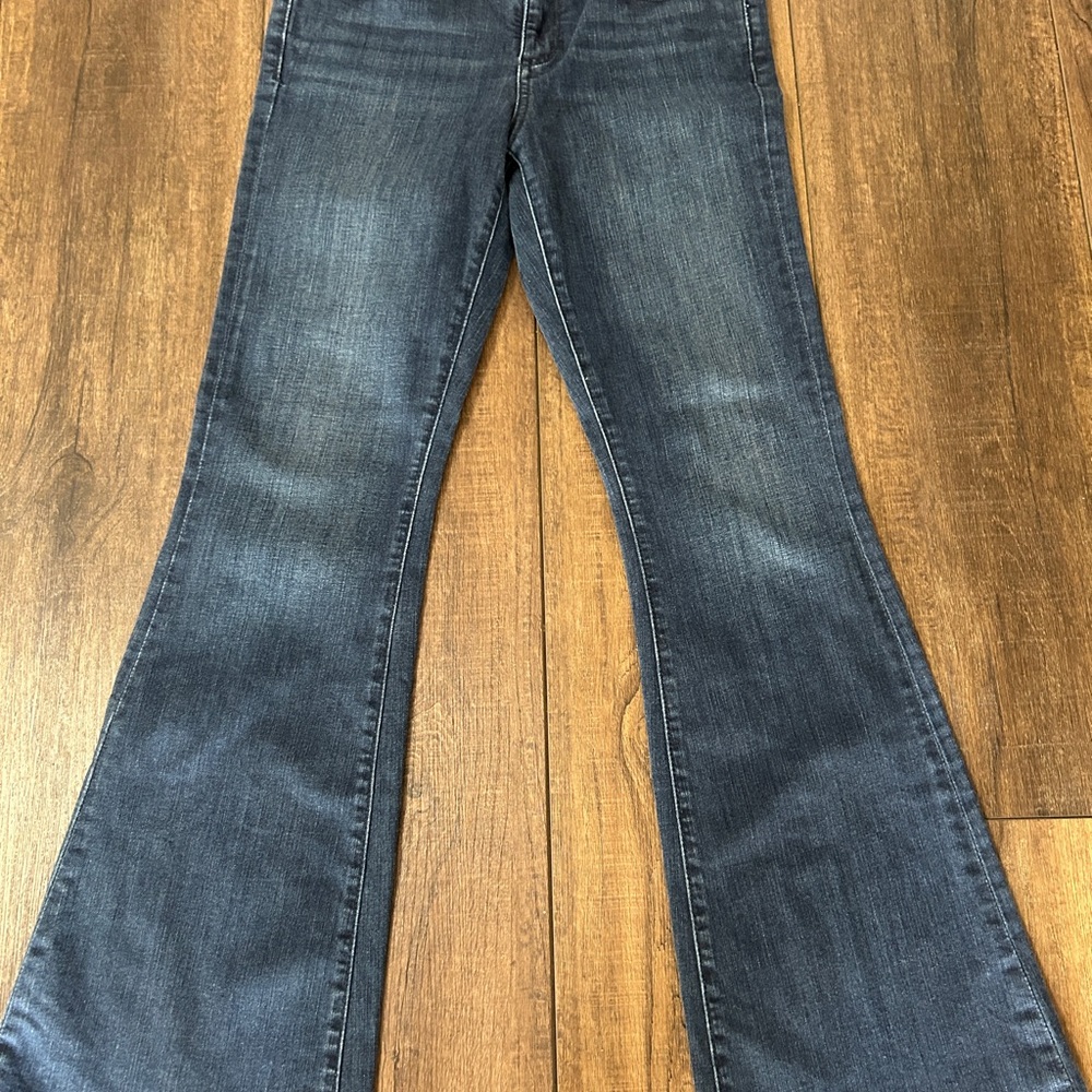 Pilcro Anthropologie No 29 Dark Wash Flare Bell Bottom Jeans Sz 29